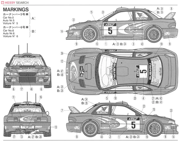  Tamiya 24218 Subaru Impreza WRC '99 1:24 Car Model Kit,  Unvarnished : Toys & Games