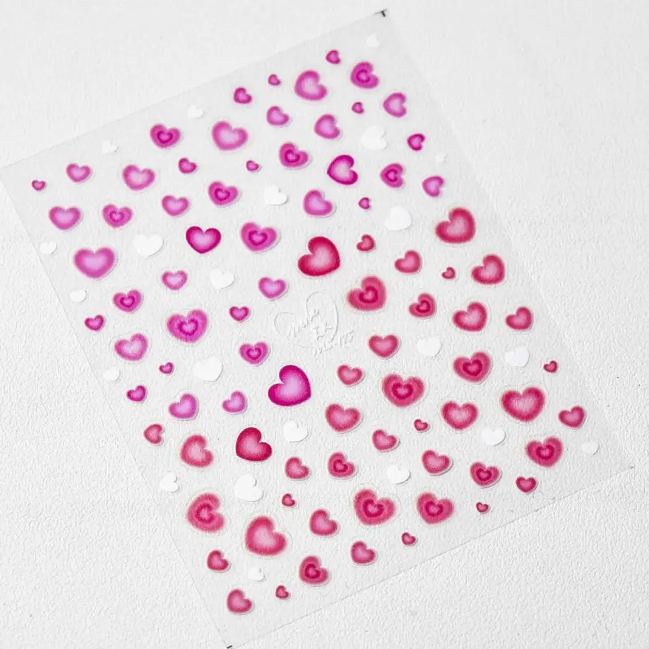 Valentines Love Heart Stickers Nail Art Press On Nails Sticker 3d