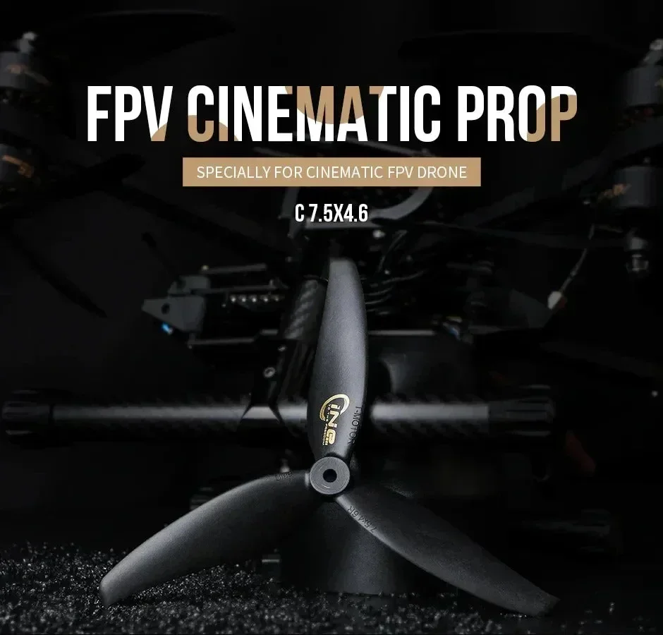 Hélices 3 pales 7.5-10.5" Nylon Carbone Drone FPV