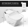 Smart Toilet, One Piece Integrated Toilet with bidet built-in, Auto Open/Close Lid, Auto Dual Flush, Heated Seat, Toilet Smart 5