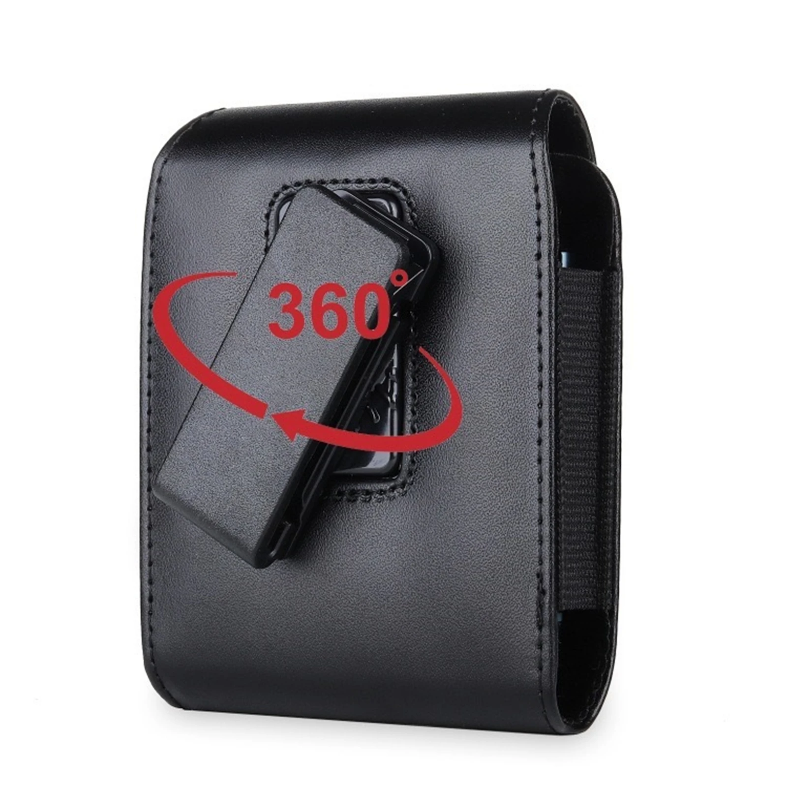 Premium 360° Rotation Sheepskin Leather Belt Clip Folding Case Waist Bag