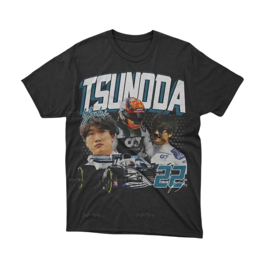 Yuki Tsunoda Graphic Racing T-Shirt Helmet Shirt Gifts For