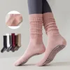 Yoga Socks Cotton Dot Silicone Terry Non-slip Women Pilates Grip Knee-high Slouch Socks