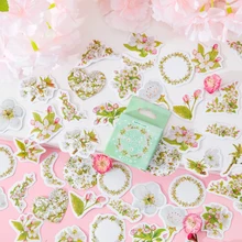

46PCS Spring Cherry Blossoms Phone Aesthetic Stickers Decoracion Scrapbooking Accessories Sticker Flakes Office School Supplies