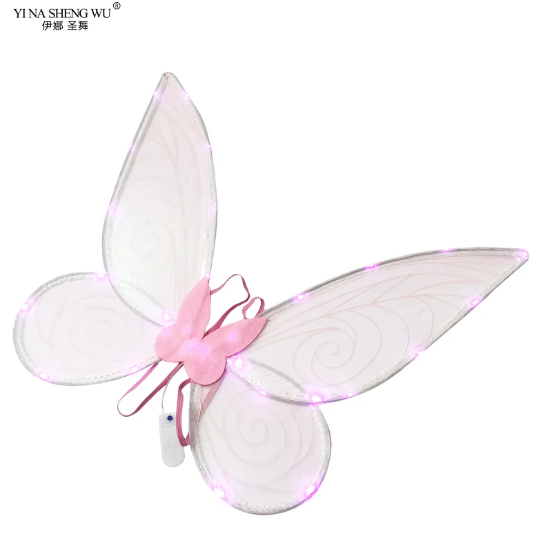 LED Butterfly Fairy Wings Stage Performance Role Play Fairy Dress Princess Angel Wings Stage Accessories Ears+head Ring