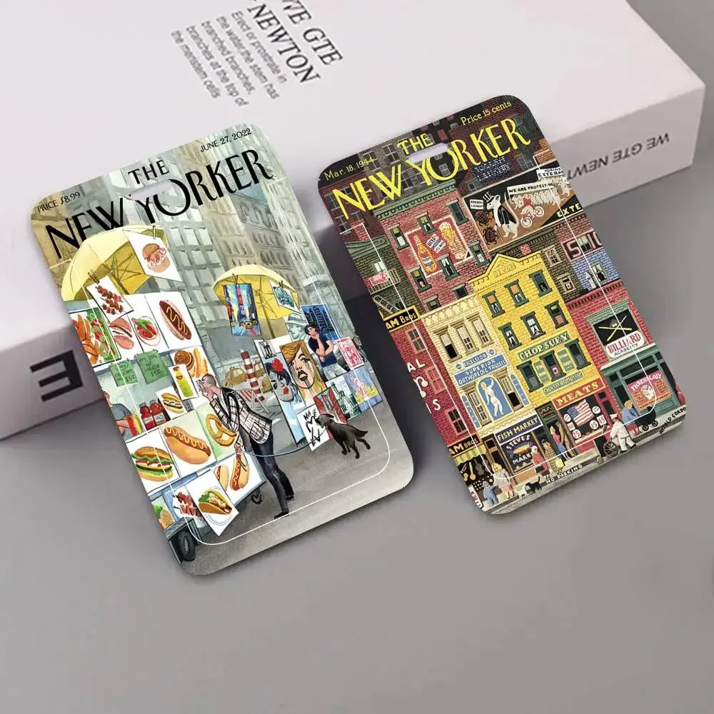 The-New-Yorker Classics 유니섹스 카드 커버 여성용 끈 카드 홀더 학생 ID 카드 홀더 넥밴드
