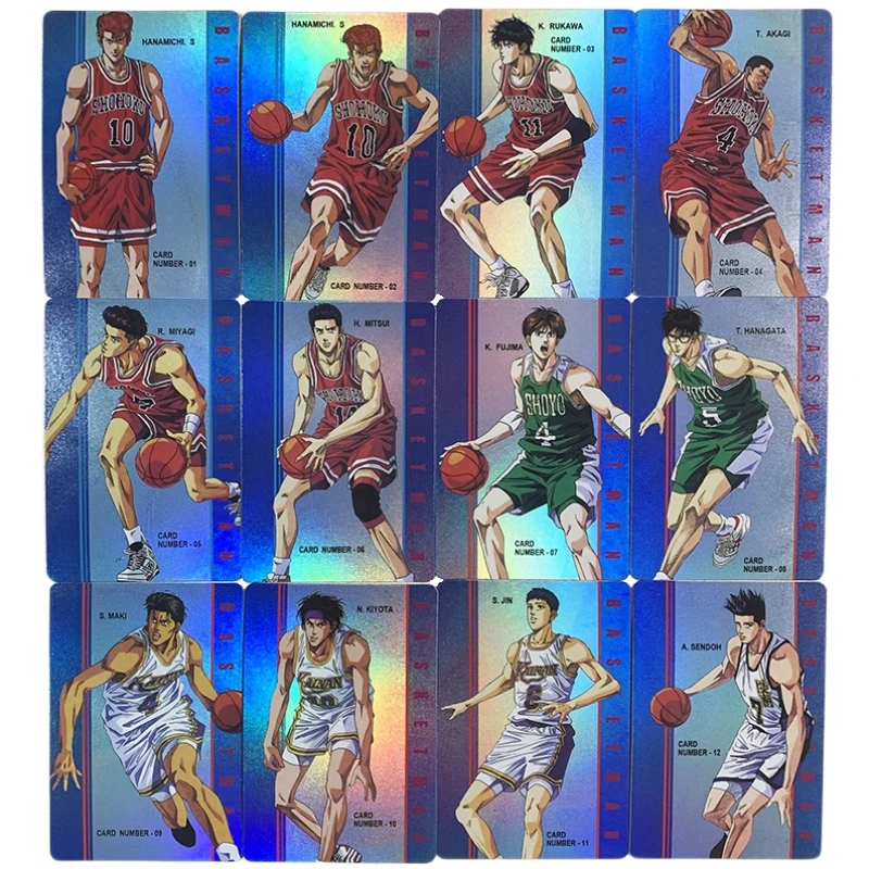 

12pcs/set SLAM DUNK Animation Characters Sakuragi Hanamichi Rukawa Kaede Flash Card Classics Anime Collection Cards Toy Gift