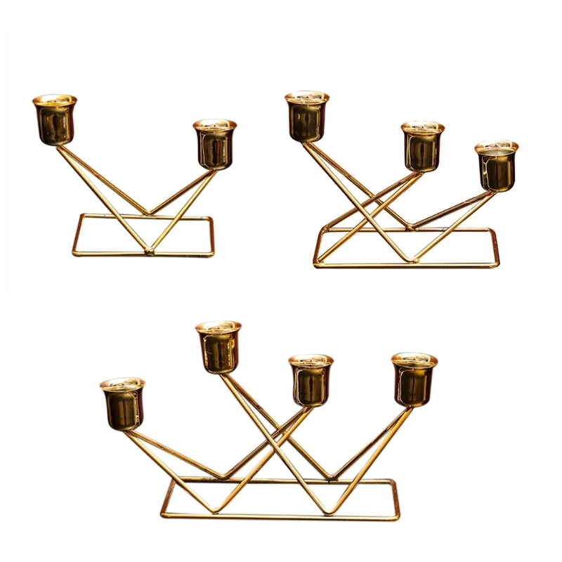 

2/3/4 Arms Candelabra Candle Holder Gold Plated Candlestick Candle Stand for Pillar Candle Taper Candle Holder Wedding