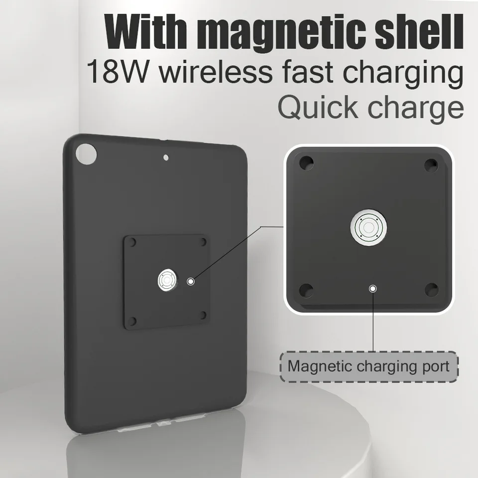 For IPAD MINI6 Mini7 Mini2024 Wall Mount IPad Stand 18W Fast Charging Magnetic Wireless Aluminum Rotatable Design Stand_voghion.com