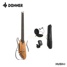 Donner Reizen Gitaar, HUSH-I Headless Stille Gitaar, verwijderbare Frames Ultra Licht Akoestische Elektrische Gitaar Met Gig Bag Hush Ik
