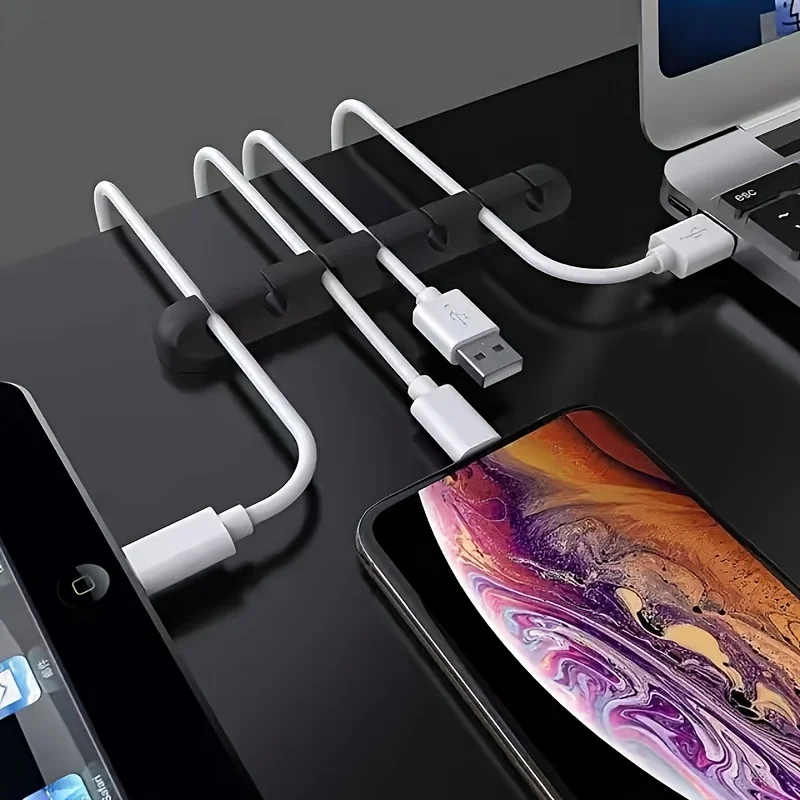 Silicone Self-adhesive Power Cord,Mouse Cable,Earphone Winding Device,Mobile Phone Charging Cable,Desktop Management Clip