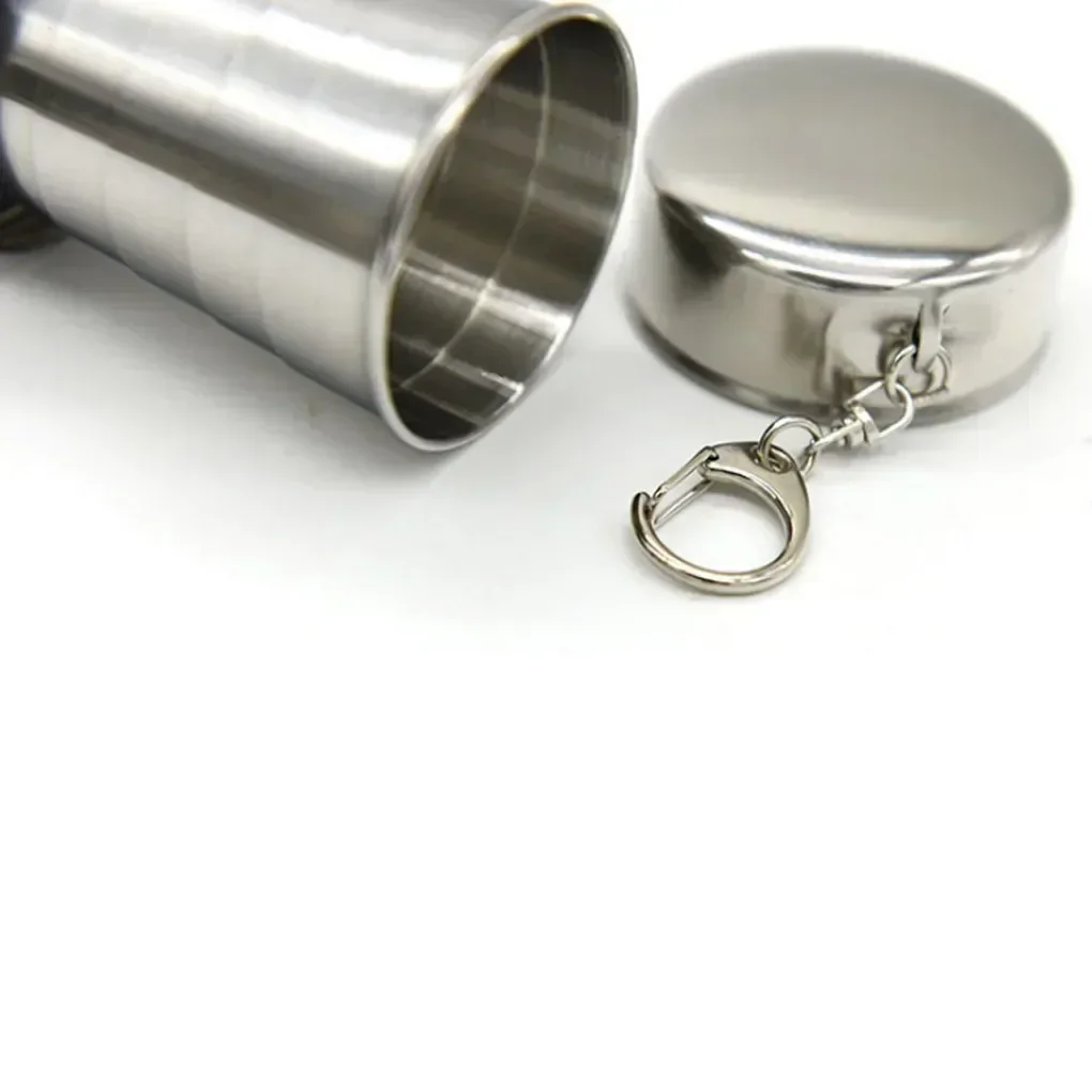 Stainless Steel Cup Stainless Steel Folding Retractable Cup Folding Blackjack Teacups Teaware Glass 75ML stainless steel cups folding cup