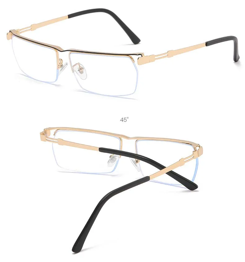2/3PCS Neue Halb Rahmen Hängen Draht Hd Anti Blau Licht Ultra Licht Business Komfortable Einfache Presbyopie gläser 3879 – Detail 9