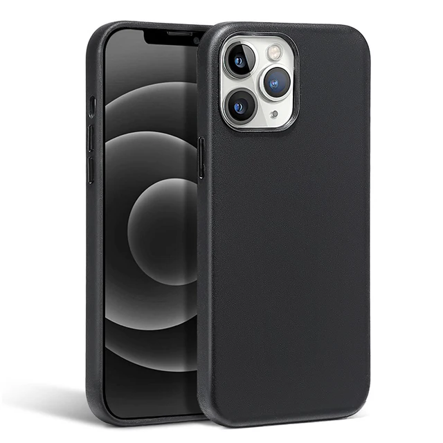 Luxury Leather Magnetic Phone Case with Wireless Charging Animation