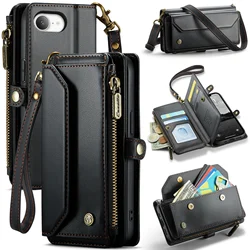 Premium Faux Leather Flip RFID Protective Phone Case with Magnetic Card Holder - iPhone 17 e (Black)