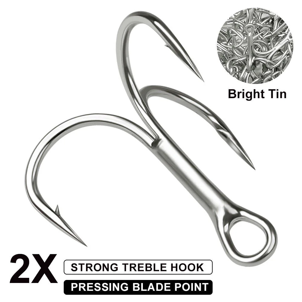 Cheap 30Pcs Fishing Treble Hook High Carbon Steel Hooks Strong Sharp Round  Bend for Lures Baits Saltwater Fishing 30pcs 15Size 18# - 5/0#