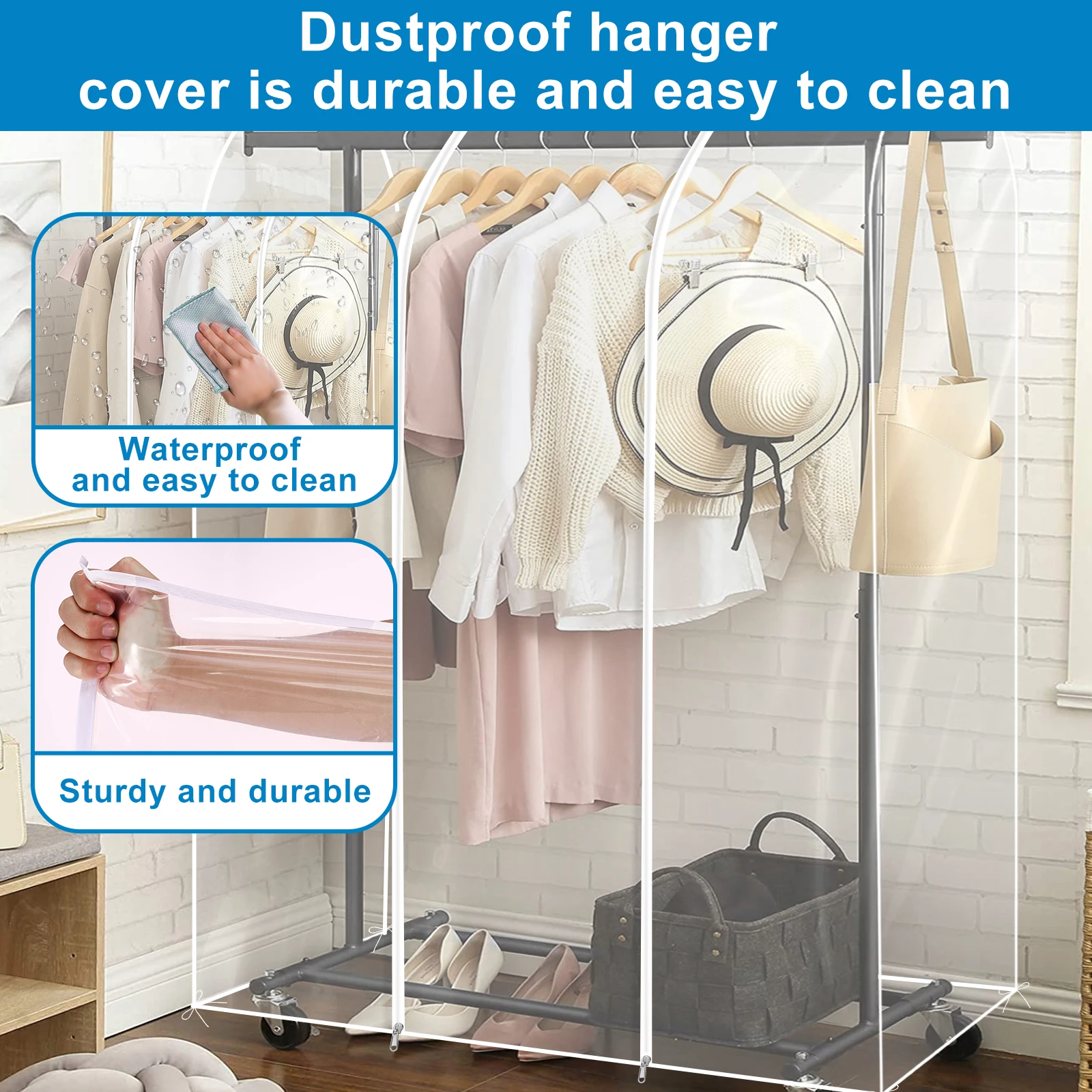Garment Rack Cover Clear Clothing Rack Cover with Zipper Reusable Clothes Rail Cover Waterproof PEVA Clothes Rack Cover Large AliExpress