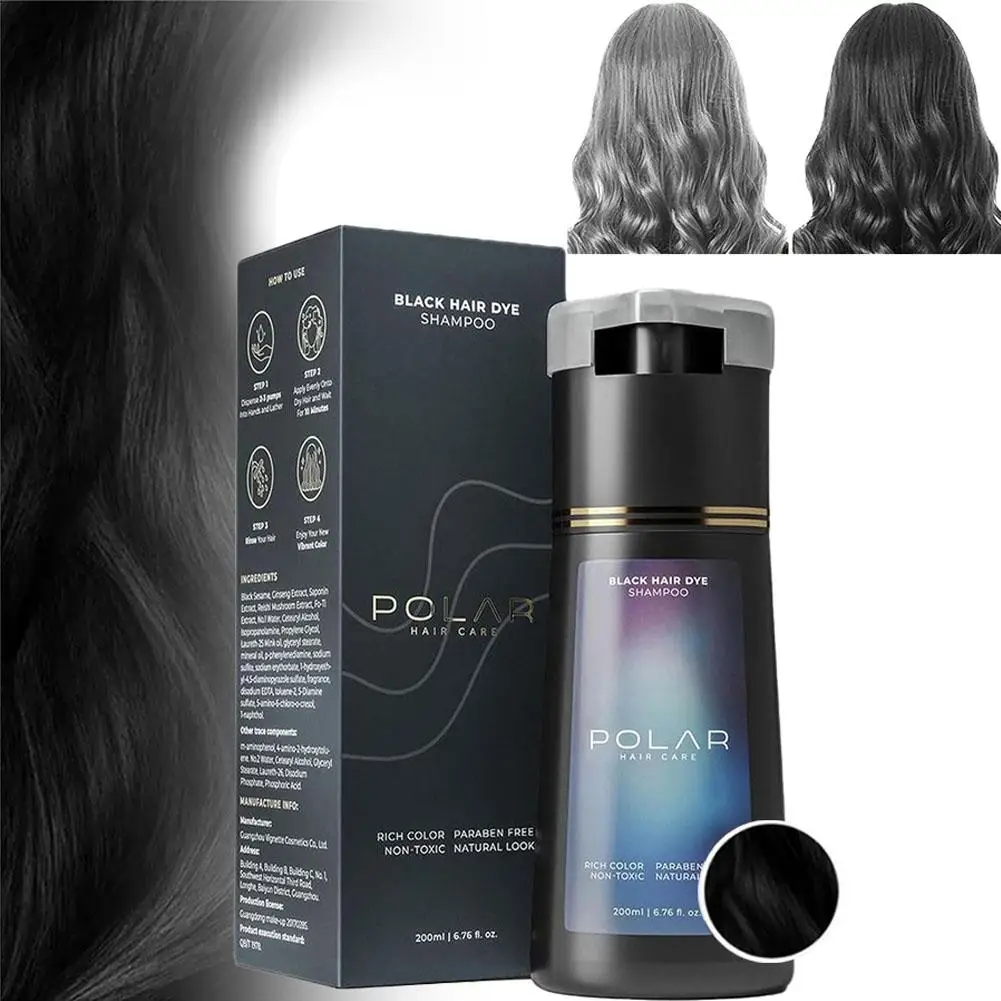 Hair Dye Shampoo For Gray Hair For Women Men Natural Hair Dye Kit Semi Permanent Hair Dye Shampoo Black Brown Purple 200ml 6