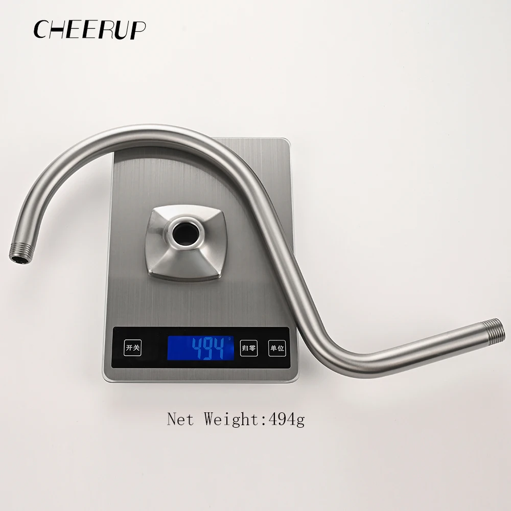 Description Picture 6 of itemWall Mounted Shower Arm Extension Pipe Stainless Steel Rainfall Head Elbow Accessories Bathroom Accessories Brushed Nickel