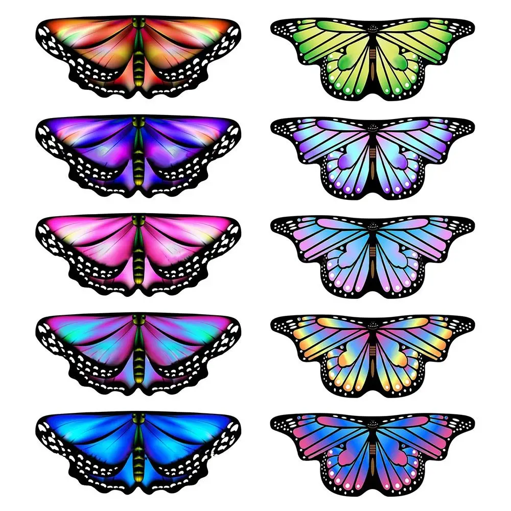 Colorful Polyester Butterfly Wings Cape for Girls