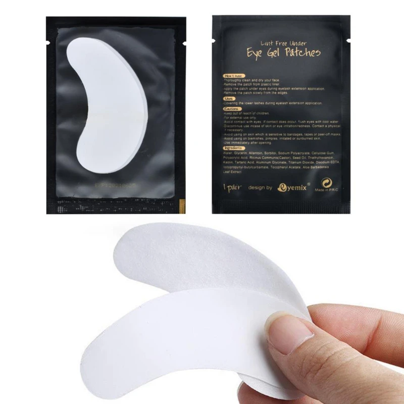 100Pairs Lint Free Under Eye Gel Pads Hydrating Eye Paper Patches Grafted Eyelashes Extension Tips Sticker Wraps Makeup Tool