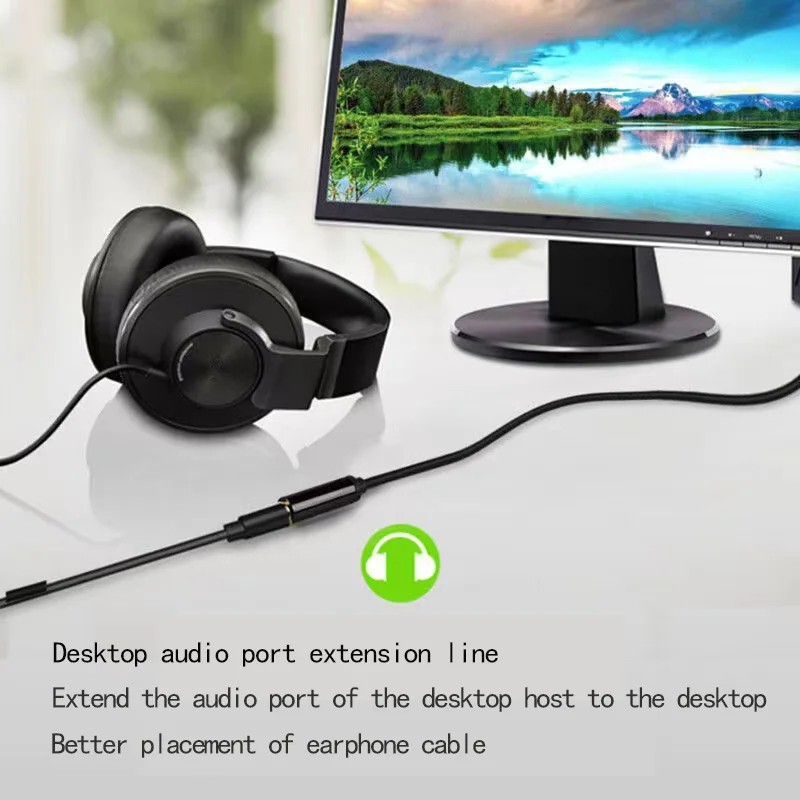UCAOYI 3.5mm Jack AUX Audio Male To Female Cable With Microphone Stereo 3.5 Audio Extension Cable Compatible For Headphone