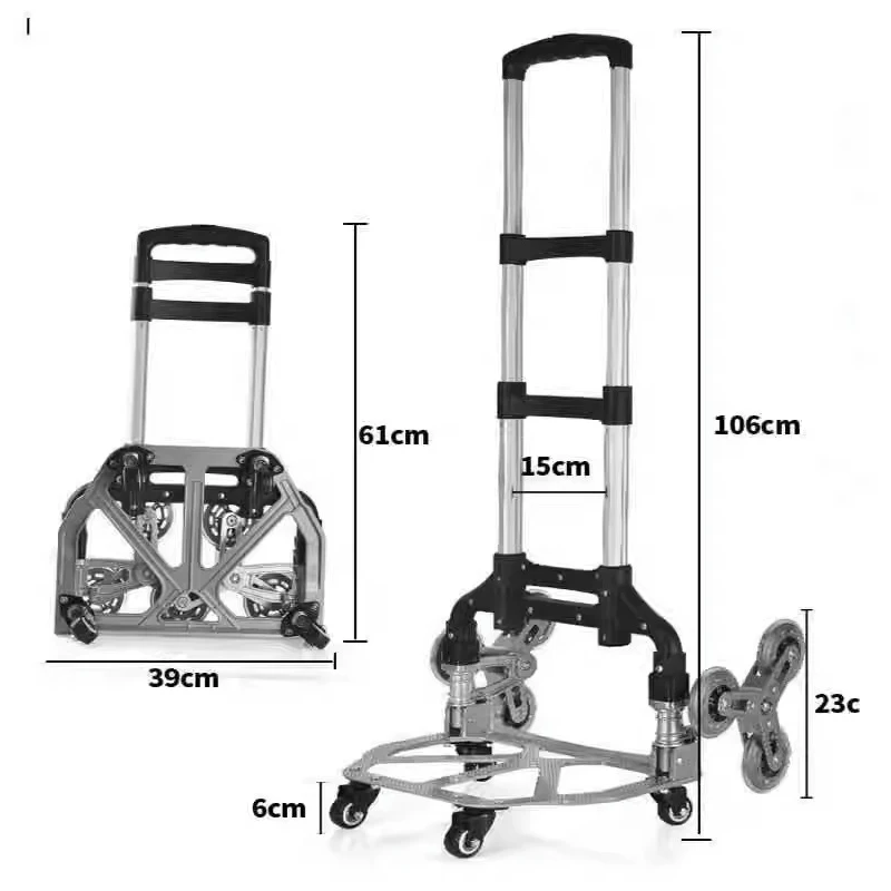 Folding Hand Truck Dolly Cart for Moving Heavy Duty Fold Up Shifter Trolley Luggage Cartfor Travel Shopping Office Use With Bag