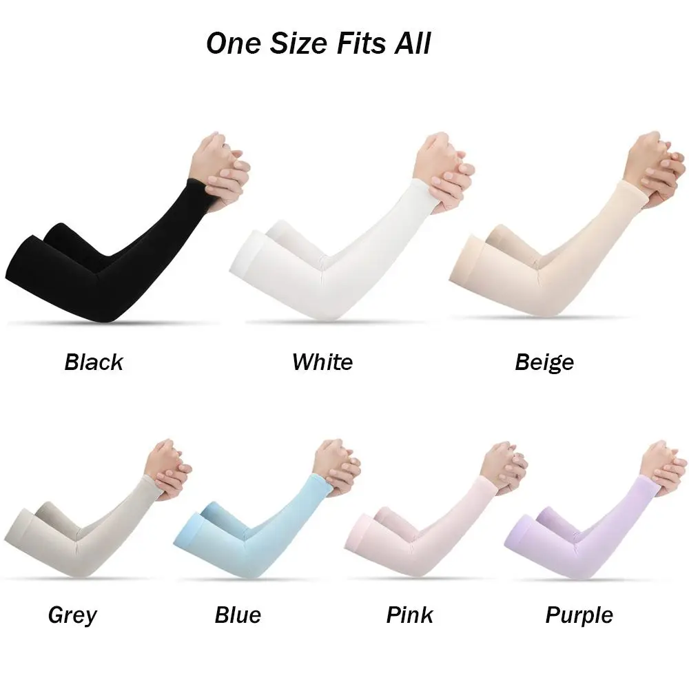 Summer Cycling Cooling Ice Silk Arm Cover Anti-UV Arm Sleeves Running Outdoor Sport Sun Protection Woman Men Fingerless Gloves