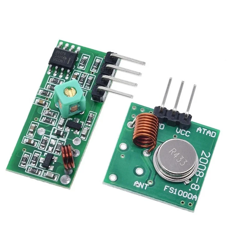 Modulo Ricevitore Wireless Rf 433 Mhz E Kit Modulo Trasmettitore 433 Mhz + 2 Pezzi Antenna A Molla Rf 433 M Hz Compatibile Per Arduino