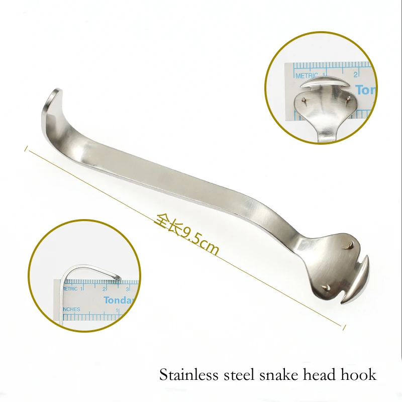 

Orbital retractor stainless steel eyelid conjunctival double-headed retractor snake head with hook retractor tool