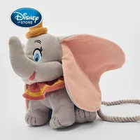 Disney Dumbo Plush Doll Crossbody Bag Cute Women Shoulder Bags Grey 3D Elephant Children's Diagonal Mini Ladies Shoulder Bag 1