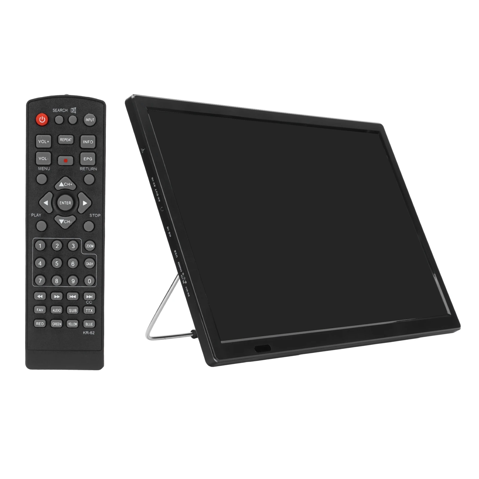 Portable 16in Digital TV 1080P LED Television Support FM Radio with Stand EU Plug 100-240V