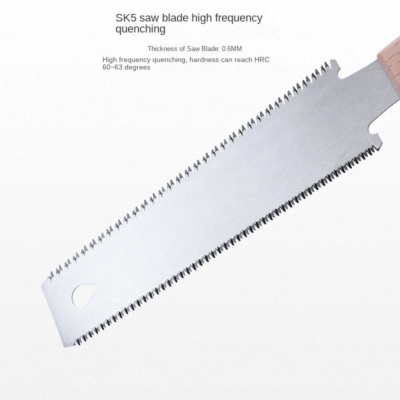 Japanese Hand Saw 6 Inch Double Edge Sided Pull Saw SK5 Flexible Blade 14/17 TPI Flush Cut Beech Handle Wood for Woodworking