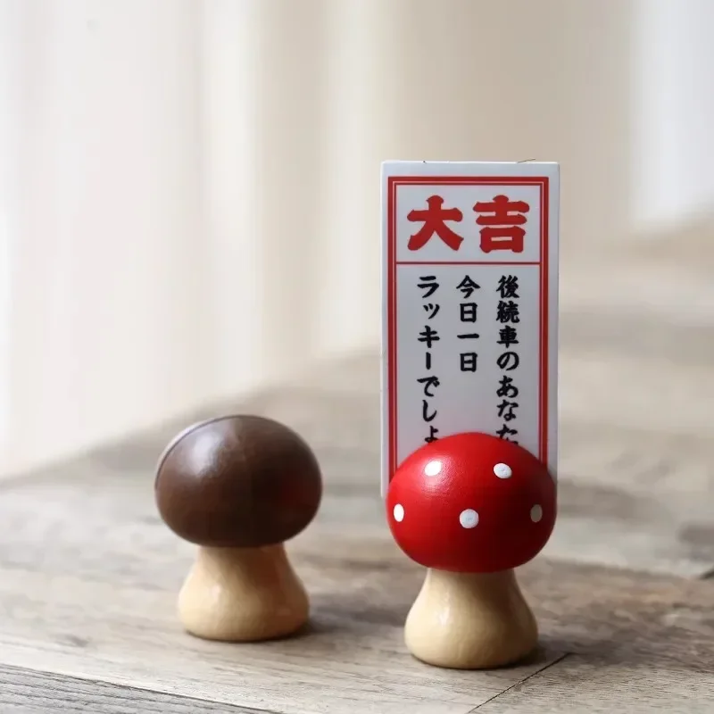 Wooden Memo Clips Cute Mushroom Shape Card Holder Desk Organizer Tickets Message Note Holder School Korean Stationery Office