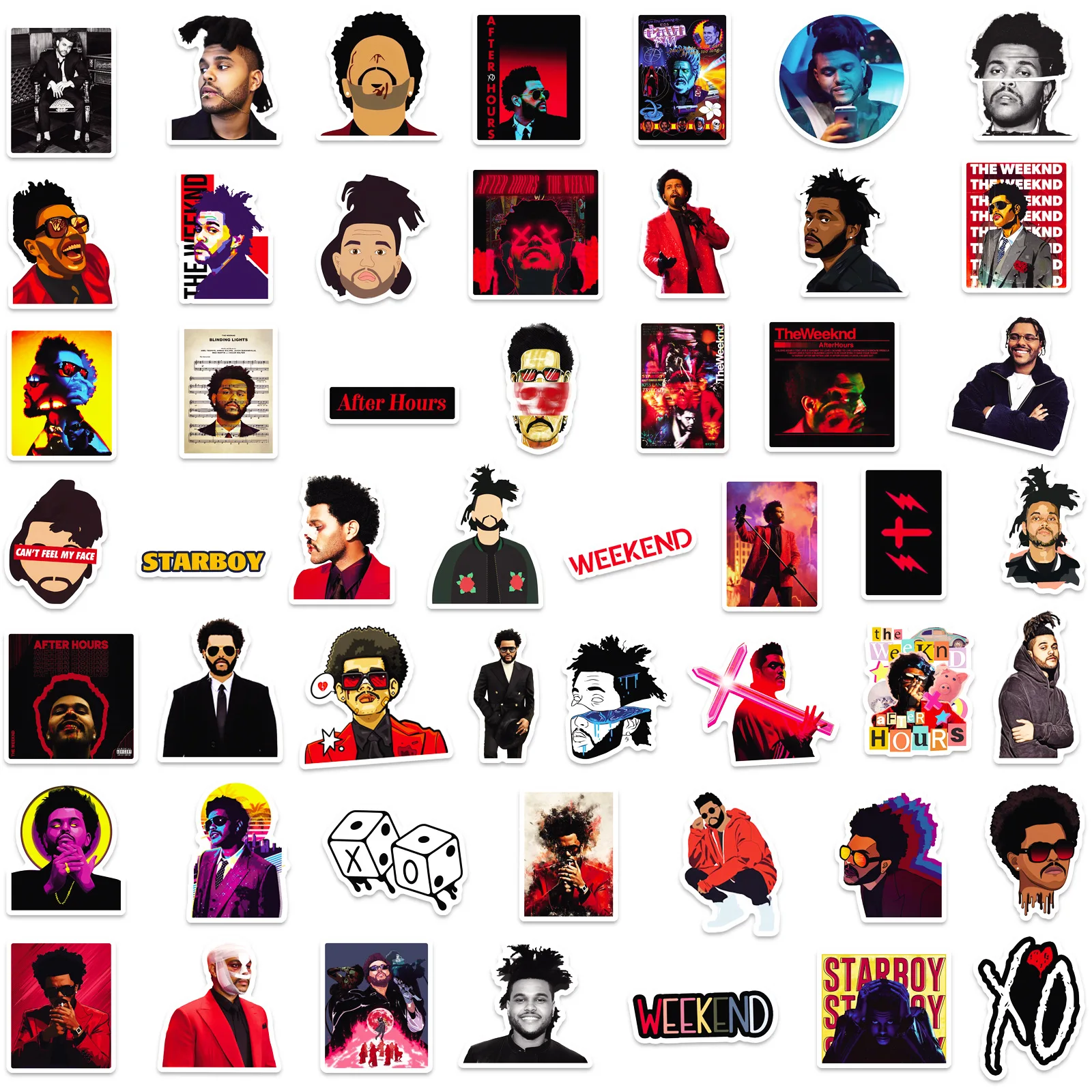 50Pcs The Weeknd 스티커 컴퓨터 전화 케이스 장식 워터 컵 방수 스티커 DIY 장난감