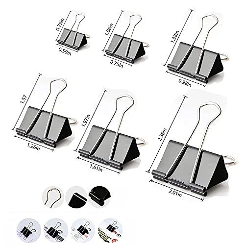 12 Pcs/Box Large Binder Clips , Big Paper Clamps Clips For Office  Supplies,Black Binder Clips - AliExpress