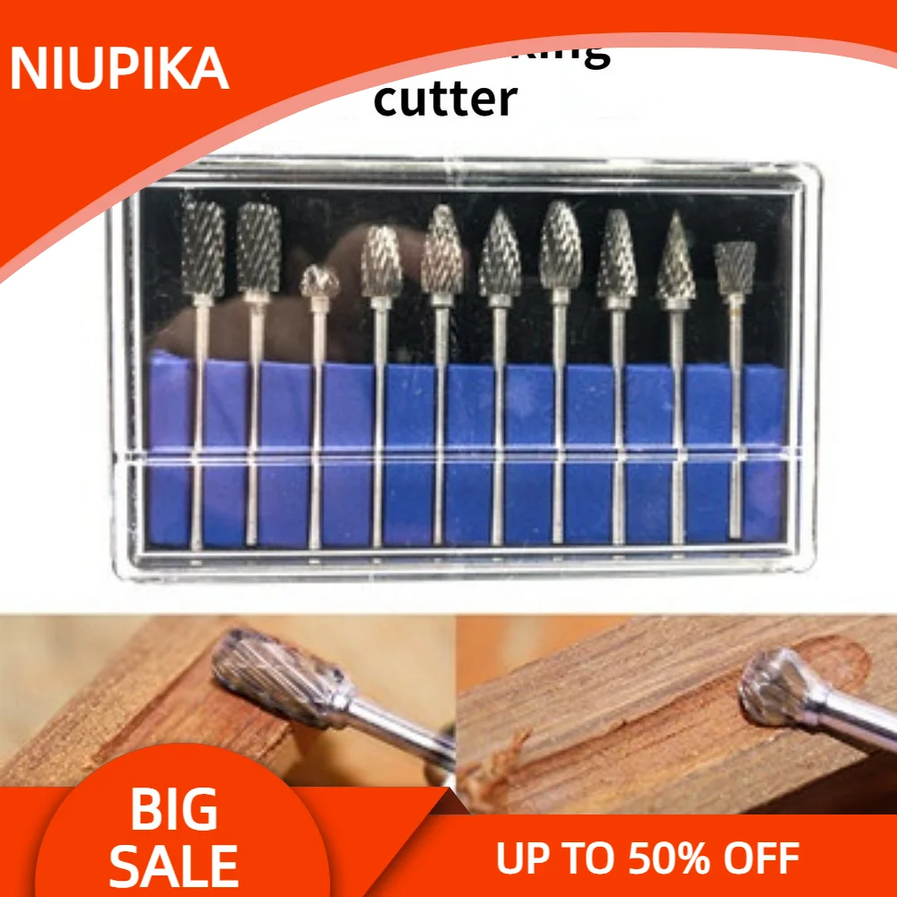 

Woodworking Router Bit Wood Engraving Knife Alloy tungsten steel round burs 10pcs Cutter Carving Tool