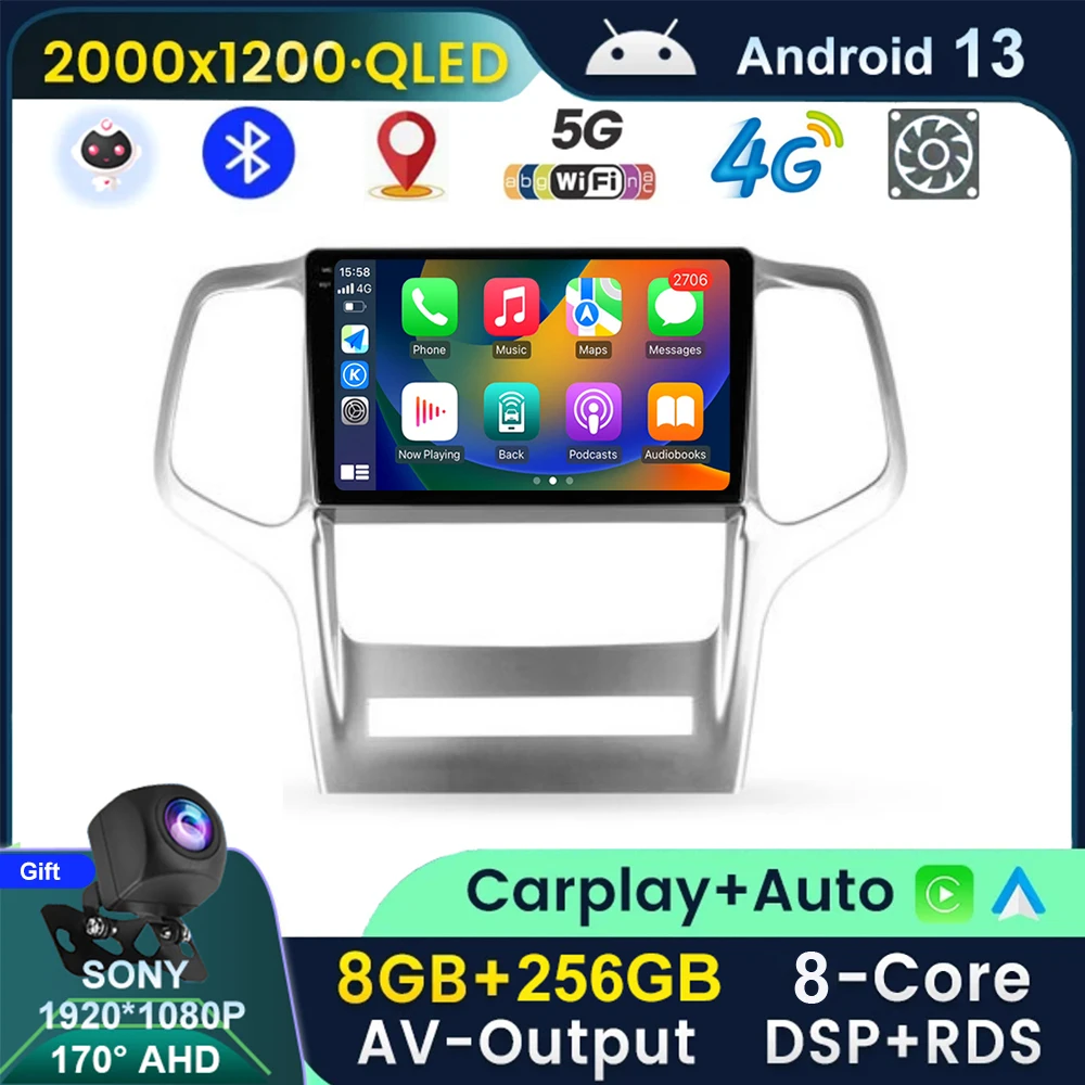 

2K Android 13 For Jeep Grand Cherokee WK2 2010 - 2013 Car Radio Multimedia Video Player Navigation stereo GPS No 2din 2 din dvd