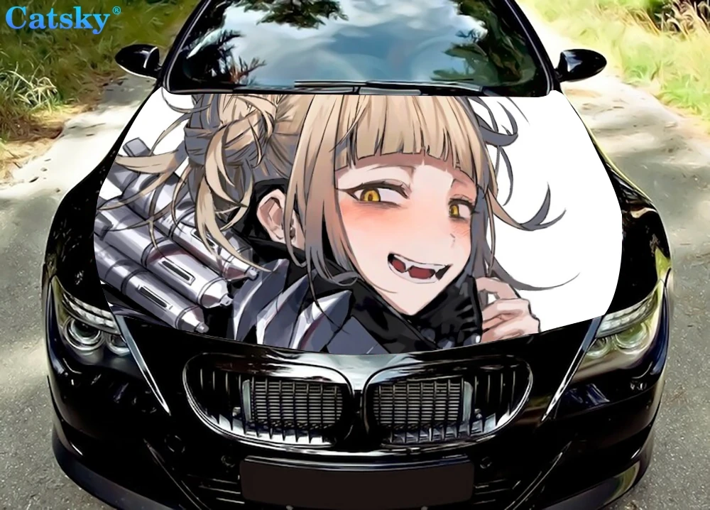 

My Hero Academia Toga Himiko Car Floor Mats,Car hood wrap lion decal, bonnet vinyl sticker, full color graphic decal