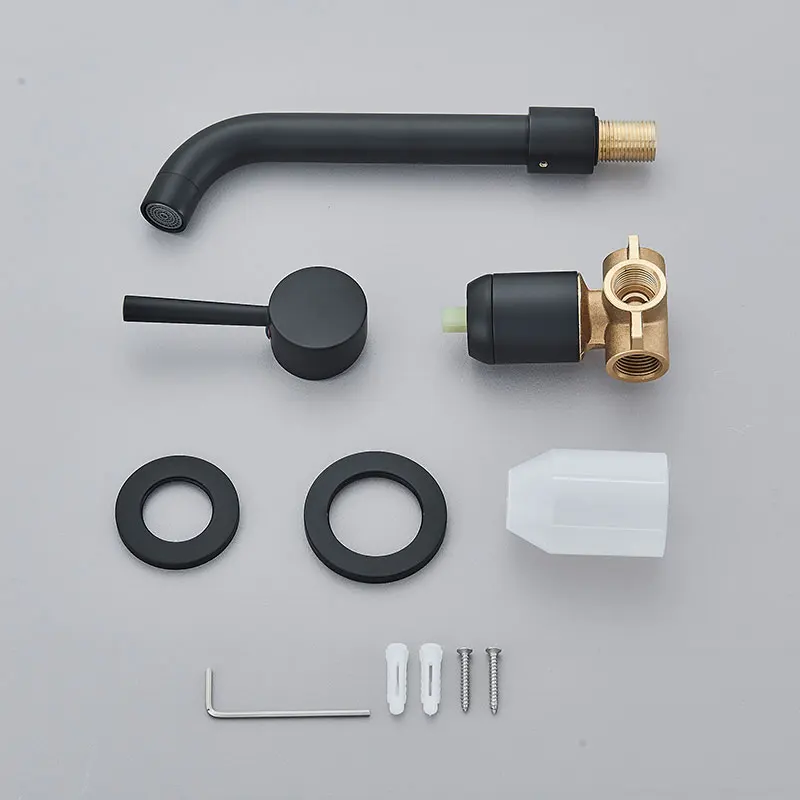 Basin faucet Basin Sink Faucet Bathroom Mixer Tap Wall Faucet 360 Rotation Brass Single Handle Hot Cold Water