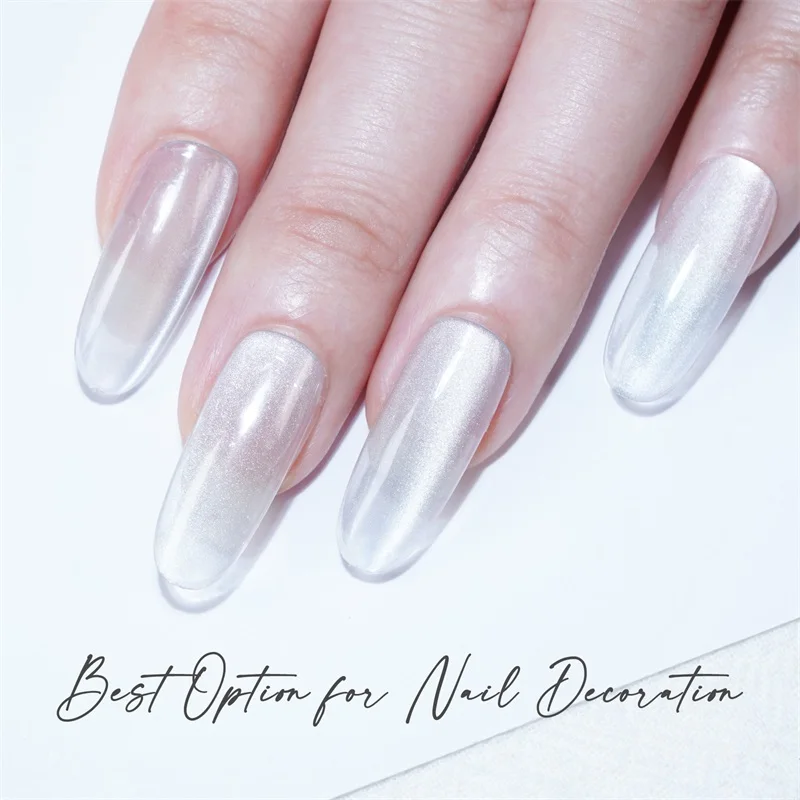 HNDO Silver White 3D Cat Eye Magnetic Powder Glitter Nail Art Fine Particles Effect for Gel Polish Manicure Design Pigment Dust