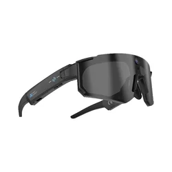 AI Smart Glasses with 1080P Camera & Dual Mic for Cycling - Anti - Shake Sport Sunglasses with 32GB Storage & Windproof Design (M95 - Black)