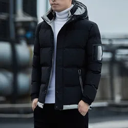Men's Autumn Jacket Zip Windbreaker Hooded Parka Male Winter Fashion 2022 Spring High Quaty Soft Black Blue Coat Men Clothing