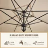 Patio Umbrella, 13.1' x 13.1' Aluminum Large Umbrella Umbrella Base, Heavy Duty Umbrella for Garden, Deck and Park Pool, Beige 4