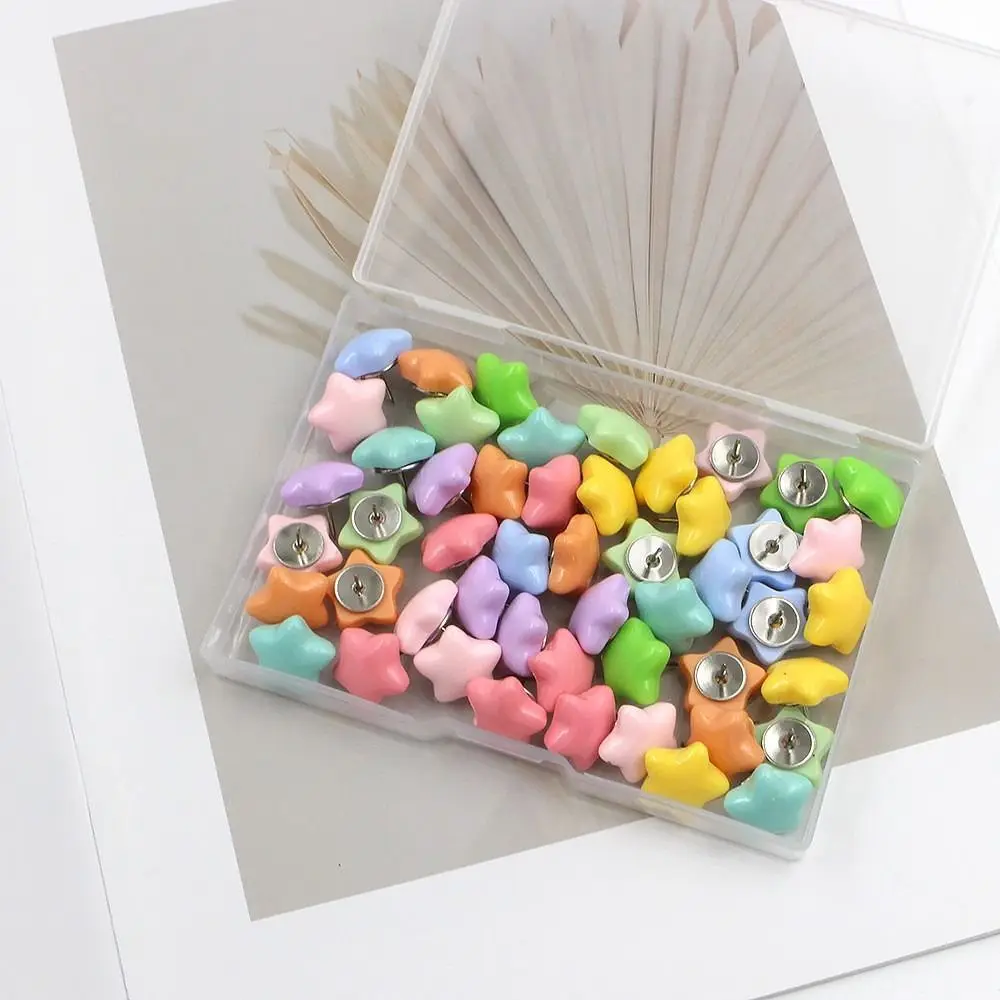 20/50개 내구성 있는 DIY 오각형 푸시핀 3D 창의적인 압정 컬러풀하고 귀여운 장 스터드 사무용 바인딩 용품