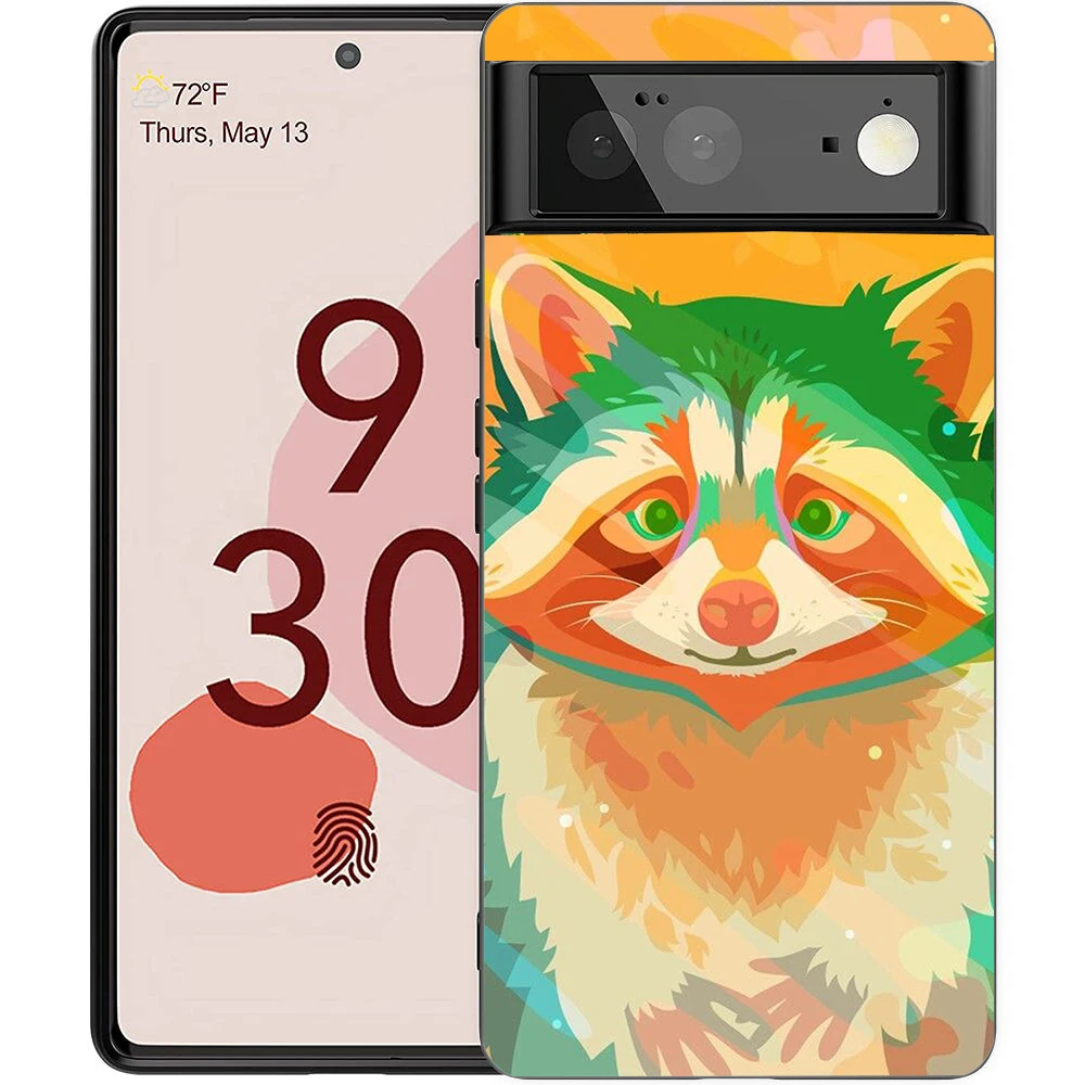 Niedliche Tier Waschbär Handy hülle Abdeckung für Google Pixel 8 7 6 7a 6a Pro 5g stoß feste Silikon weich 9 pro xl 8 pro 5g Shell Coque – Detail 4