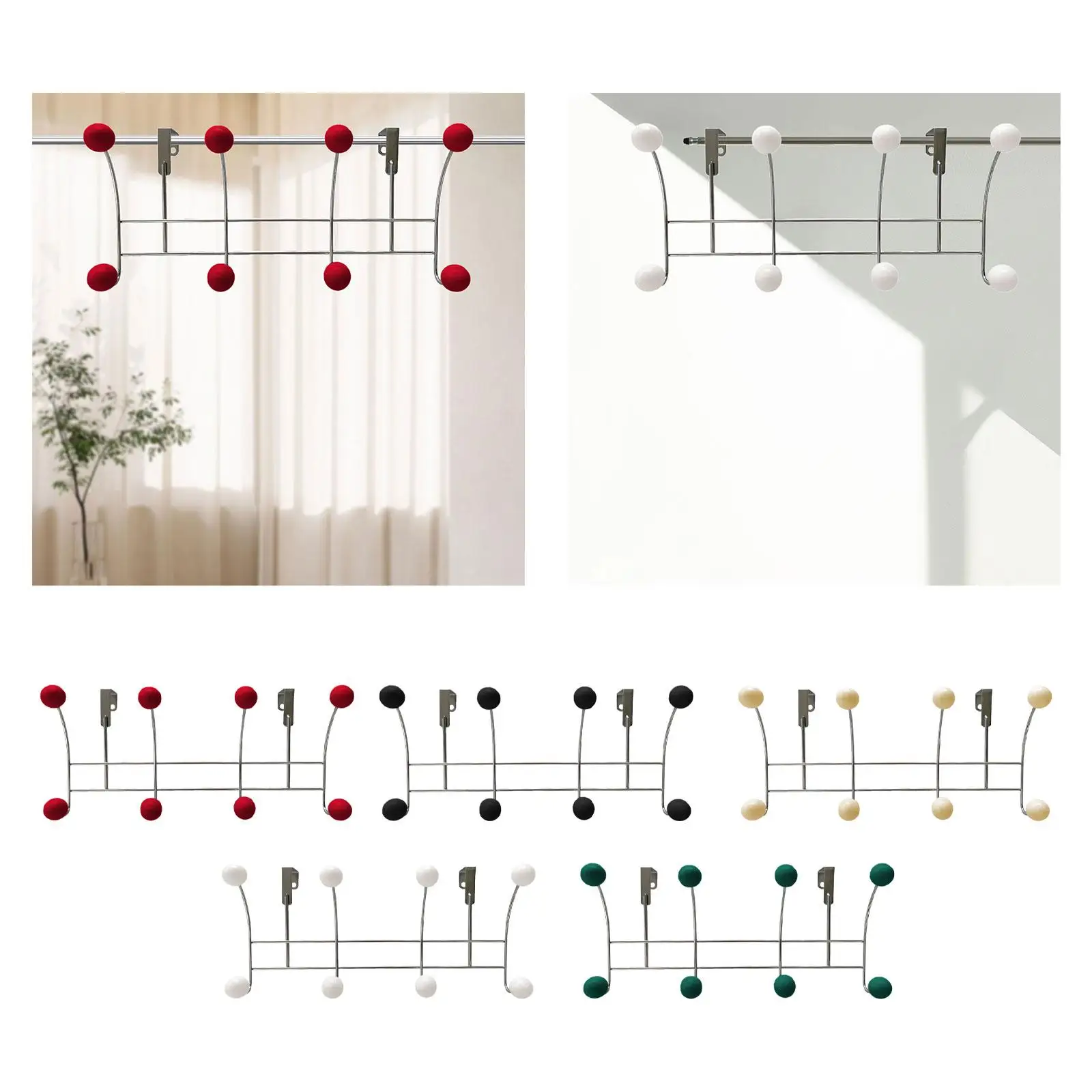 Door Rear Hanger Coat Rack Hanging Portable Wall Mount Towel Hanger Door Hook for Cafe Kitchen Bedroom Home Towel