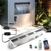 Stainless Steel Fountain Waterfall Wall Outdoor Garden Decoration Pool Waterfall RGB 60/90/120cm Water descent 1