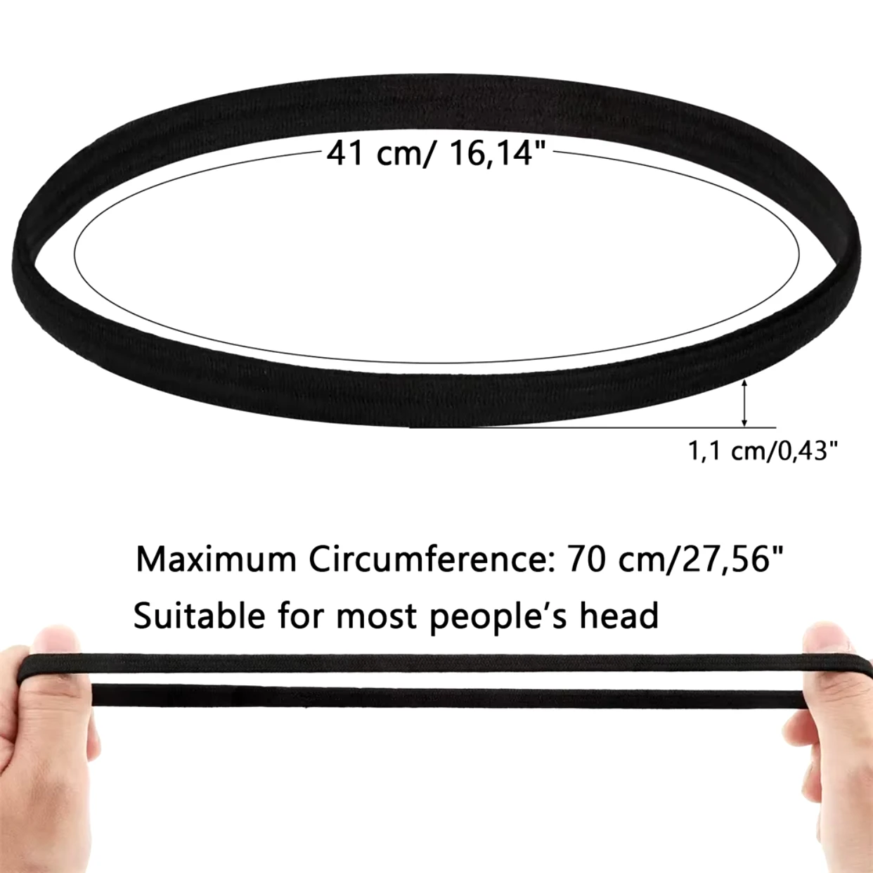 4 Pieces Non-Slip Elastic Sport Headband Black Stretchy Hair Band Sports Yoga Running Headband For Women Girls