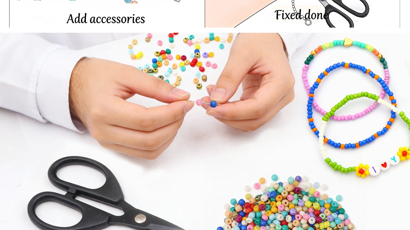 Glas Rocailles Perlen Einfarbig 2/3/4mm Seed Beads Rice Beads für DIY Armband und Halskette, Lose Perlen für Schmuckherstellung, Basteln und Perlenarbeiten – Detail 5